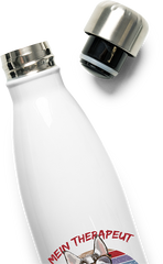 Produktbild vom Oberteil der Thermoflasche Lustiger Husky | Mein Therapeut hat Fell und Pfoten | Spruch