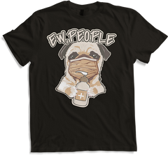 Produktbild von T-Shirt Lustiger Mops Spruch Ew People mit Gesichtsmaske