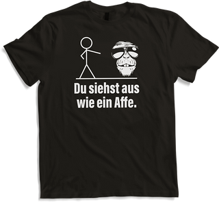 Produktbild von T-Shirt Lustiger frecher Spruch | Du siehst auf wie ein Affe Witzig