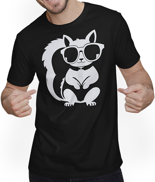 Produktbild von T-Shirt mit Mann Lustiges Eichhörnchen mit Sonnenbrille, Eichhörnchen