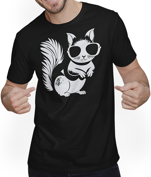 Produktbild von T-Shirt mit Mann Lustiges Eichhörnchen mit Sonnenbrille, Eichhörnchen