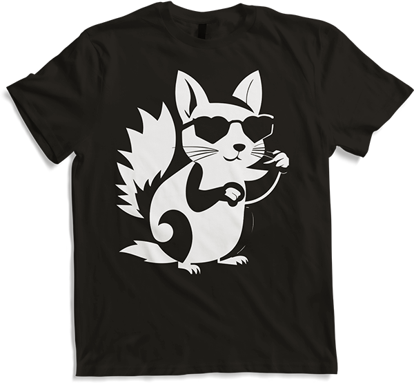 Produktbild von T-Shirt Lustiges Eichhörnchen mit Sonnenbrille, Eichhörnchen