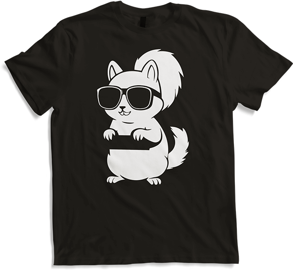 Produktbild von T-Shirt Lustiges Eichhörnchen mit Sonnenbrille, Eichhörnchen
