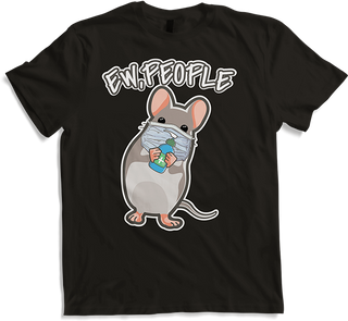 Produktbild von T-Shirt Lustiges Ew People Motiv Rennmaus die Maske trägt Gerbil