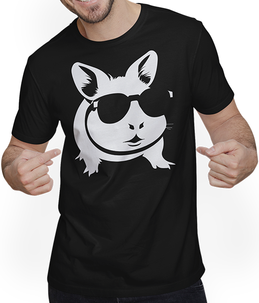 Produktbild von T-Shirt mit Mann Lustiges Meerschweinchen mit Sonnenbrille Meerschweinchen