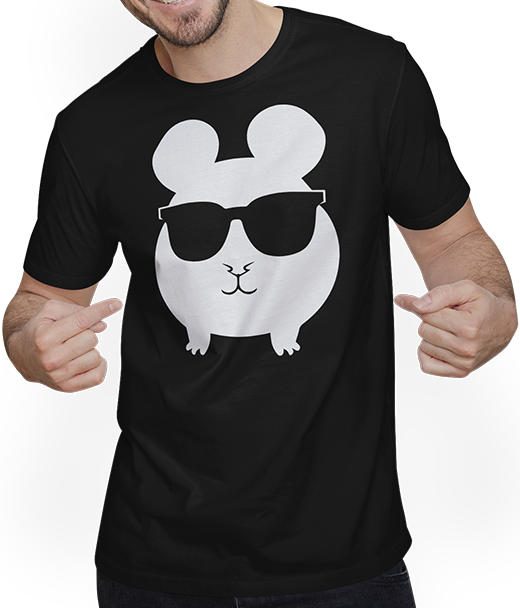 Produktbild von T-Shirt mit Mann Lustiges Meerschweinchen mit Sonnenbrille Meerschweinchen