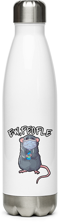 Produktbild von Edelstahlflasche Lustiges Tier Ratte mit Gesichtsschutz