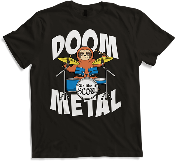 Produktbild von T-Shirt Lustigs Doom Metal Faultier Schlagzeuger Shirt