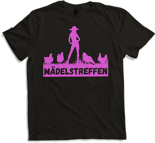 Produktbild von T-Shirt Mädelstreffen mit Hühnern Lustiges Landwirtinnen Hennen Pink