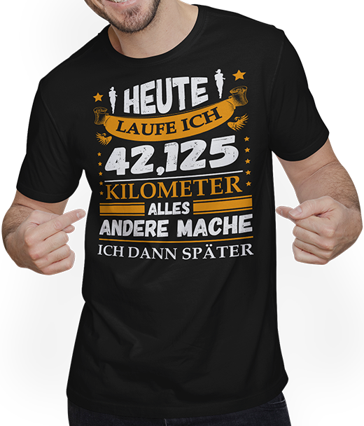 Produktbild von T-Shirt mit Mann Marathon Spruch Langstrecken Läufer Sprüche Marathonläufer