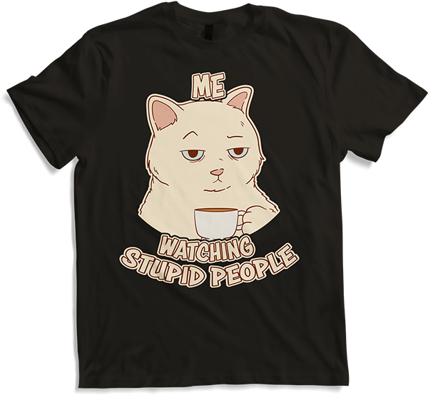 Produktbild von T-Shirt Me watching dumm people sarkastische freche Katze Spruch