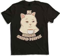 Produktbild von T-Shirt Me watching dumm people sarkastische freche Katze Spruch