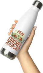 Produktbild von Thermosflasche von Hand gehalten Mein Dackel Schlafshirt | Dachshund Hunde Spruch Teckel