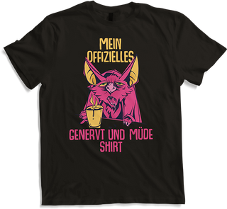 Produktbild von T-Shirt Mein Offizielles Genervt Und Müde Shirt Fledermaus Sprüche