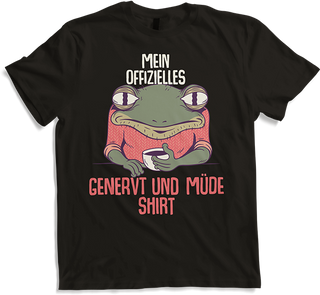 Produktbild von T-Shirt Mein Offizielles Genervt Und Müde Shirt Frosch Sprüche Kröte