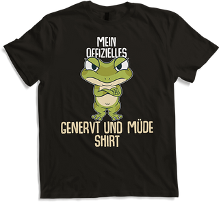 Produktbild von T-Shirt Mein Offizielles Genervt Und Müde Shirt Frosch Sprüche Kröte