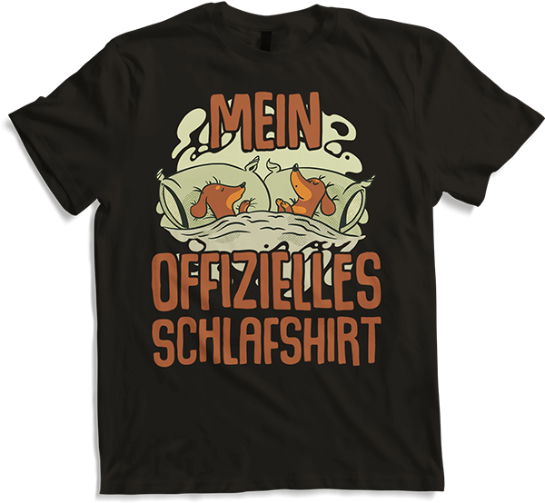 Produktbild von T-Shirt Mein Offizielles Schlafshirt | Dackel Hunde Spruch Teckel
