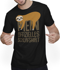 Produktbild von T-Shirt mit Mann Mein Offizielles Schlafshirt Faultier Müde Lustige Sprüche