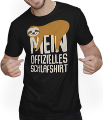 Produktbild von T-Shirt mit Mann Mein Offizielles Schlafshirt Faultier Müde Lustige Sprüche