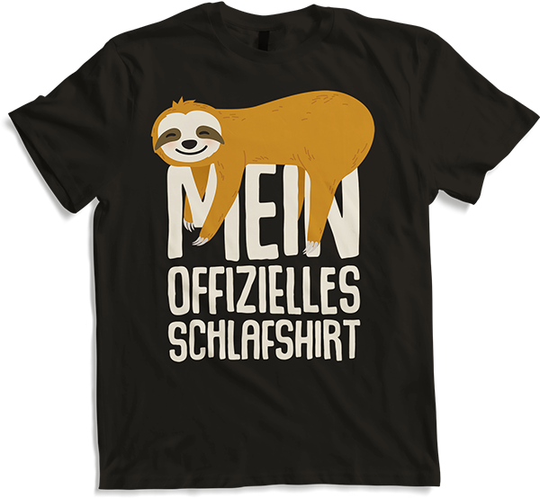 Produktbild von T-Shirt Mein Offizielles Schlafshirt Faultier Müde Lustige Sprüche