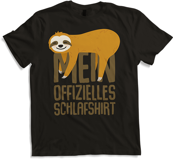 Produktbild von T-Shirt Mein Offizielles Schlafshirt Faultier Müde Lustige Sprüche