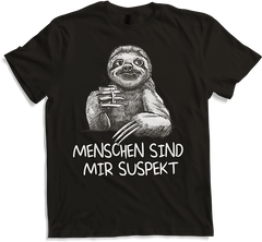 Produktbild von T-Shirt Menschen sind mir suspekt Freche Sprüche Faultier Spruch