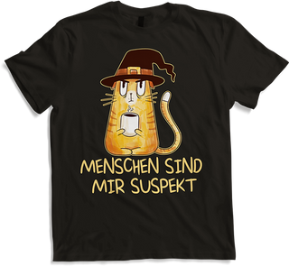 Produktbild von T-Shirt Menschen sind mir suspekt Freche Sprüche Katzen Spruch Hexen