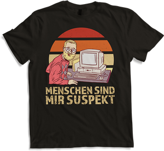 Produktbild von T-Shirt Menschen sind mir suspekt Nerd Spruch PC Computer Games
