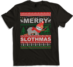 Produktbild von T-Shirt Merry Slothmas Lustiger Ugly Christmas Spruch mit Faultier