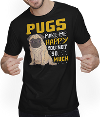 Produktbild von T-Shirt mit Mann Mops Make Me Happy You Not So Much | Lustiger Mops Spruch