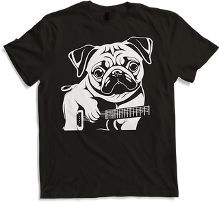 Produktbild von T-Shirt Mops mit E-Gitarre Musiker Lustiger Gitarrist