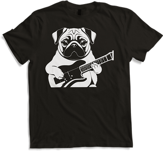 Produktbild von T-Shirt Mops mit E-Gitarre Musiker Lustiger Gitarrist