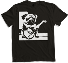 Produktbild von T-Shirt Mops mit E-Gitarre Musiker Lustiger Gitarrist