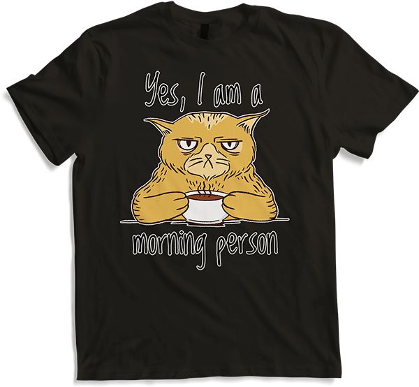 Produktbild von T-Shirt Morning Person Sarkastische Ironische Misanthropische Katze Spruch