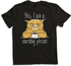 Produktbild von T-Shirt Morning Person Sarkastische Ironische Misanthropische Katze Spruch