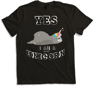 Produktbild von T-Shirt Müdes Faultier mit Eis hält sich für Einhorn T-Shirt