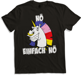 Produktbild von T-Shirt NÖ Einhorn Frecher Spruch für Mädchen & Jungs Punker Einhorn