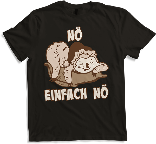 Produktbild von T-Shirt NÖ Faultier | Lustiger Cooler Spruch | Für Mädchen & Jungs