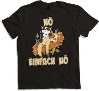 Produktbild von T-Shirt NÖ Faultier Panda Lustiger Cooler Spruch für Mädchen & Jungs