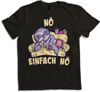 Produktbild von T-Shirt NÖ Faultier Pizza Lustiger Cooler Spruch für Mädchen & Jungs