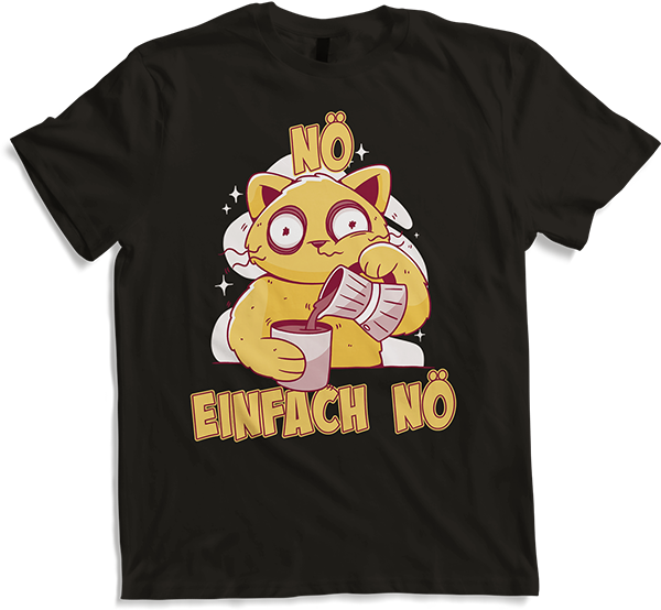 Produktbild von T-Shirt NÖ Kaffee Katze Lustiger Cooler Spruch für Mädchen & Jungs