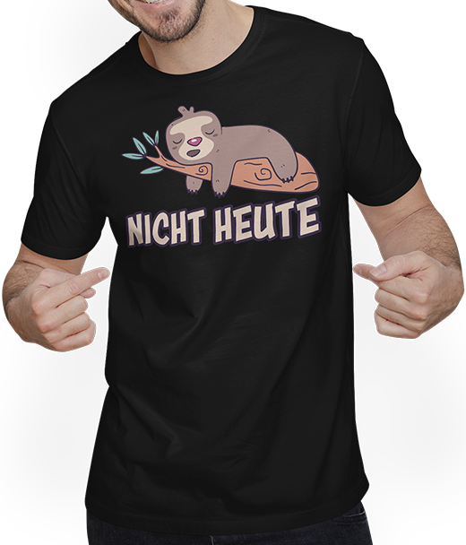 Produktbild von T-Shirt mit Mann Nicht Heute Faultier Lustiger Spruch für Mädchen & Jungs