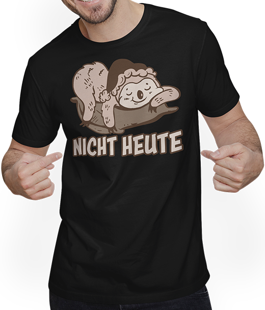 Produktbild von T-Shirt mit Mann Nicht Heute Faultier Lustiger Spruch für Mädchen & Jungs