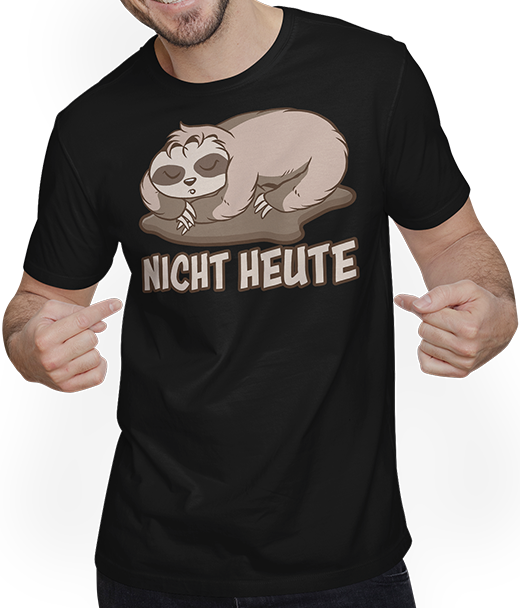 Produktbild von T-Shirt mit Mann Nicht Heute Faultier Lustiger Spruch für Mädchen & Jungs