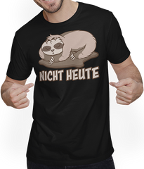 Produktbild von T-Shirt mit Mann Nicht Heute Faultier Lustiger Spruch für Mädchen & Jungs