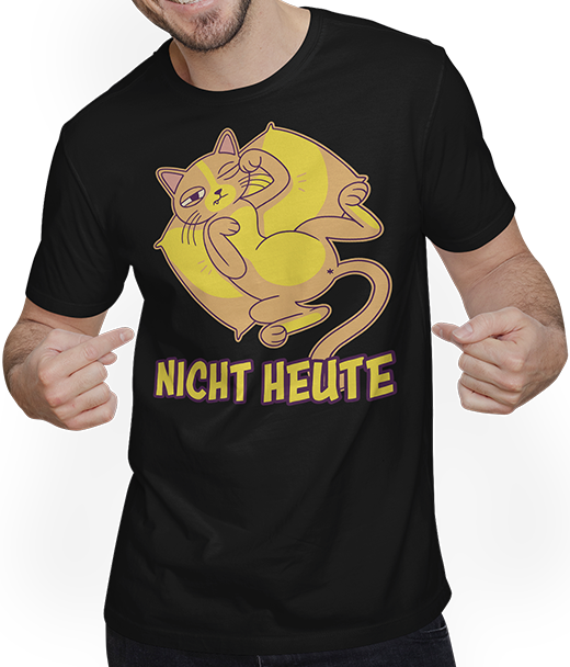 Produktbild von T-Shirt mit Mann Nicht Heute Katze Lustiger Katzen Spruch für Mädchen & Jungs