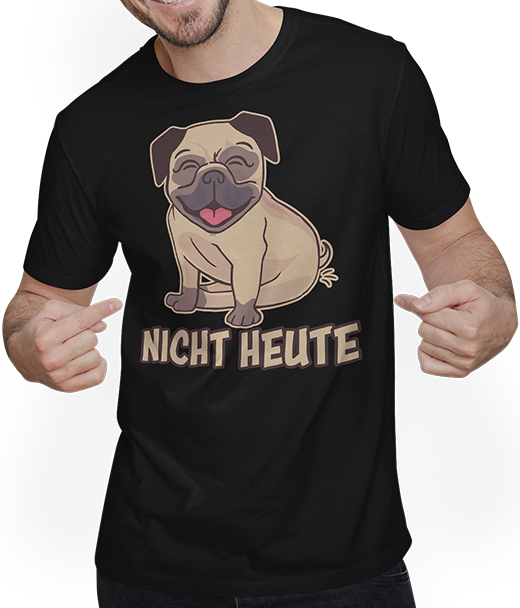 Produktbild von T-Shirt mit Mann Nicht Heute Mops Lustiger Möpse Spruch für Mädchen & Jungs