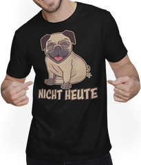 Produktbild von T-Shirt mit Mann Nicht Heute Mops Lustiger Möpse Spruch für Mädchen & Jungs