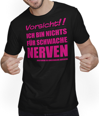 Produktbild von T-Shirt mit Mann Nichts für schwache Nerven Lustiger frecher Spruch Teenager