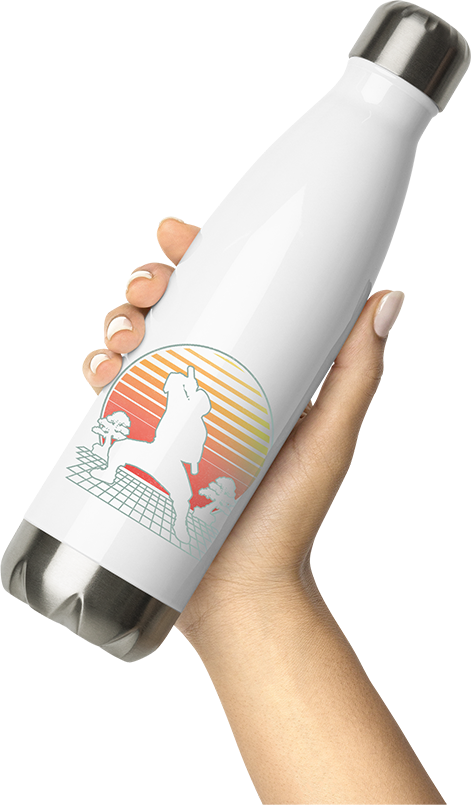 Produktbild von Thermosflasche von Hand gehalten Ninjutsu Martial Arts Fighter Futuristische Retro | Ninja Japan